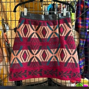 Rebecca Minkoff Abstract Printed Fleece Mini Skirt